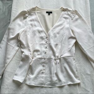 J. Crew “Silky” White Blouse